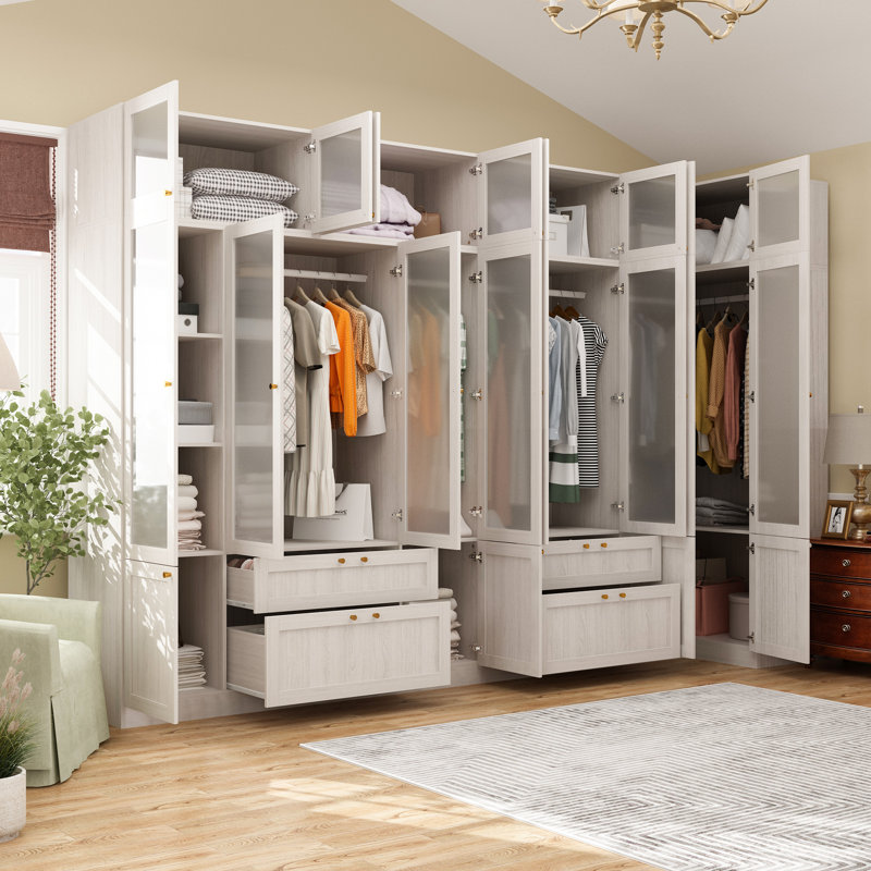 Modern Wardrobe Set With 3 Different Wardrobes And 4 Top Cabinet